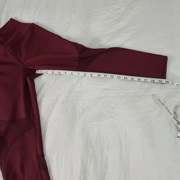 ALO Yoga Mesh Detail Cropped Leggings High Waist Maroon Red Size Small - Picture 8 of 8